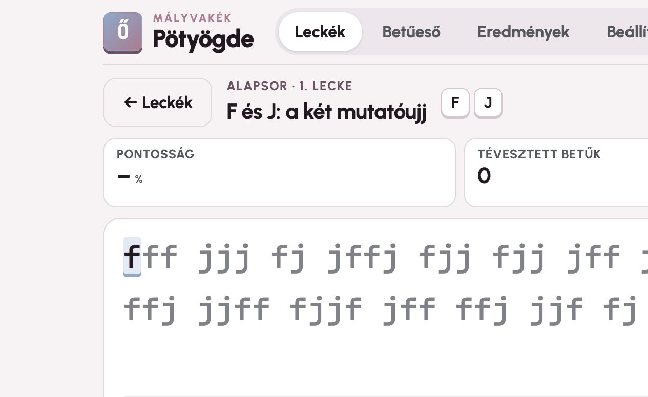 A Pötyögde elindított gépírásleckéje magyar virtuális billentyűzettel